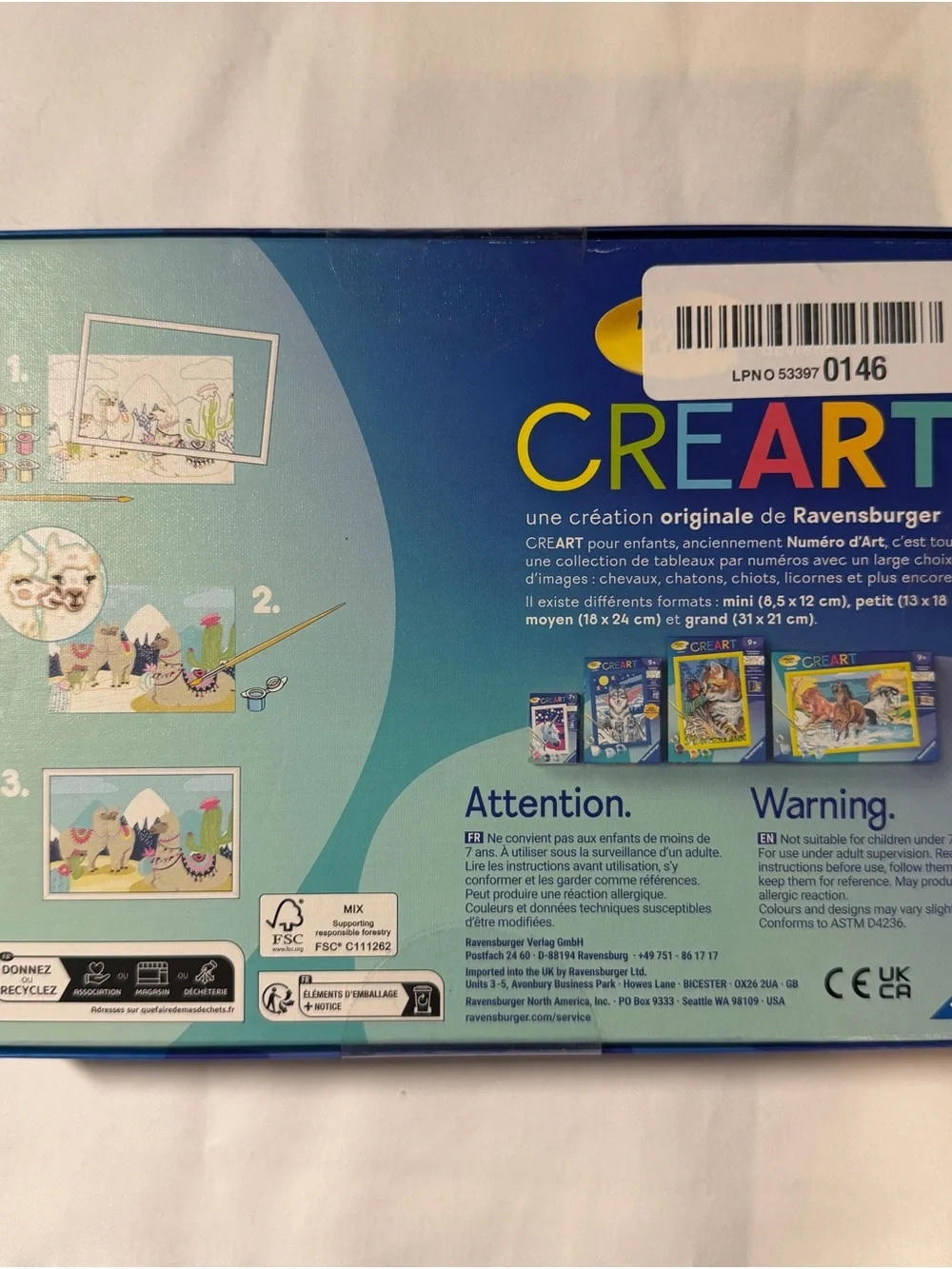 Ravensburger Painting Kit - Cat & Dog Home Art. NEW